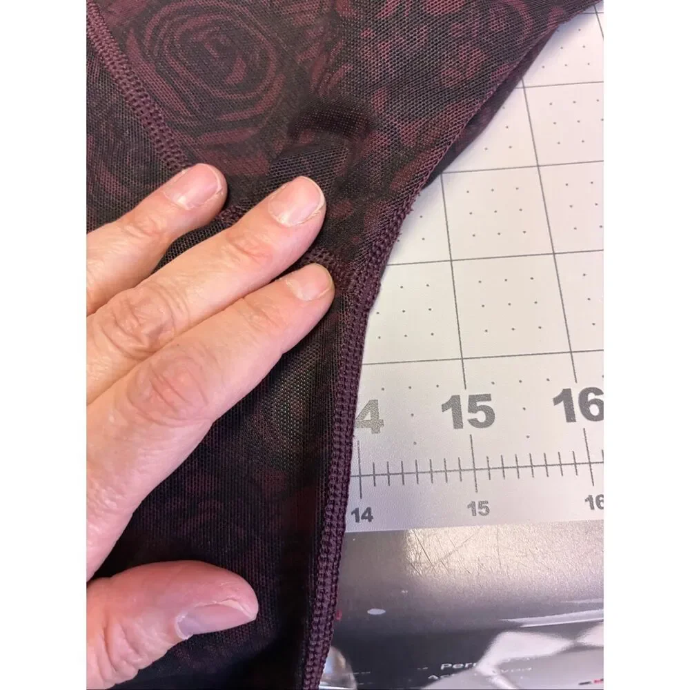 Sweaty Betty Long Sleeve Cropped Sheer Mesh Top in Floral Size XS - Picture 7 of 8